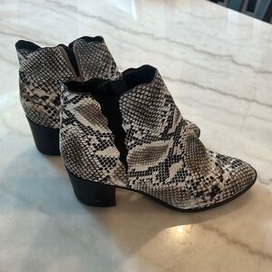 Women's Snake Print Ankle Boots